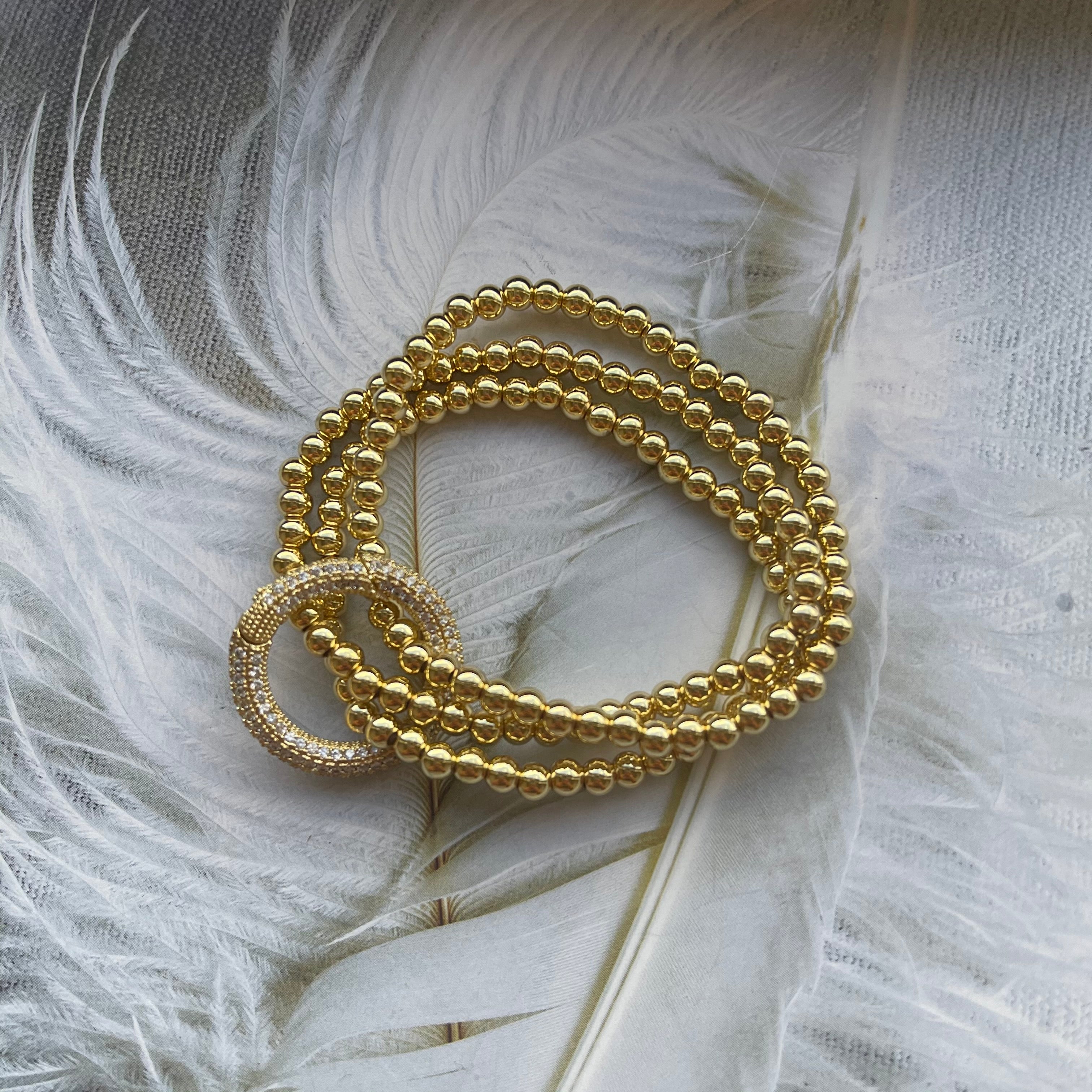 Three Gold Beads Bracelet