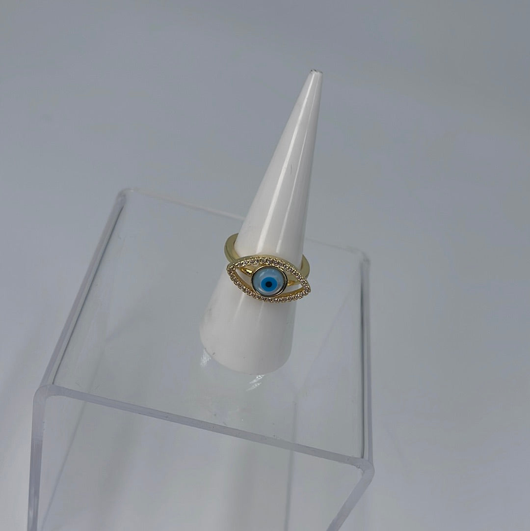 Zirconium Frame Evil Eye Ring