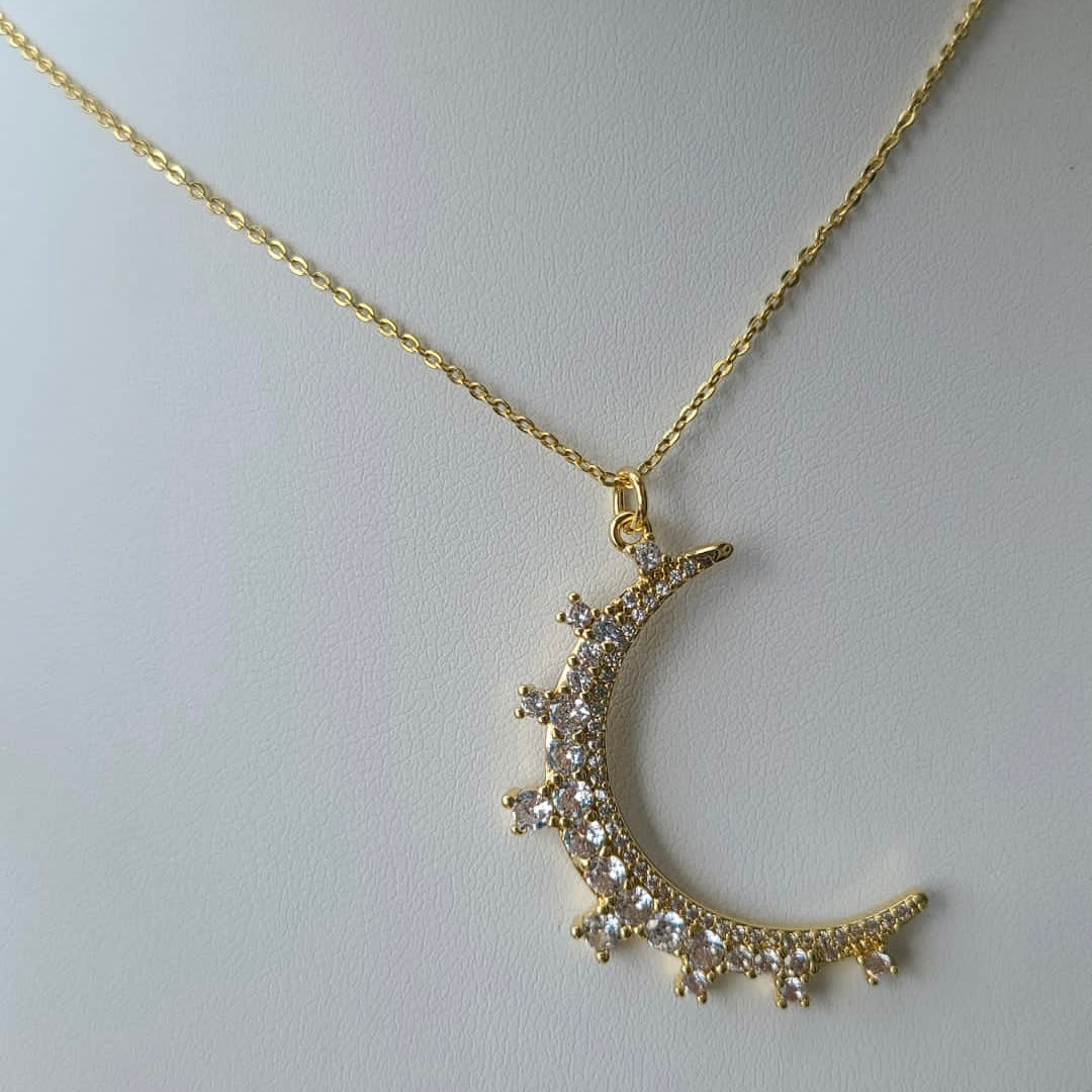 Moon and 2 stars Necklace