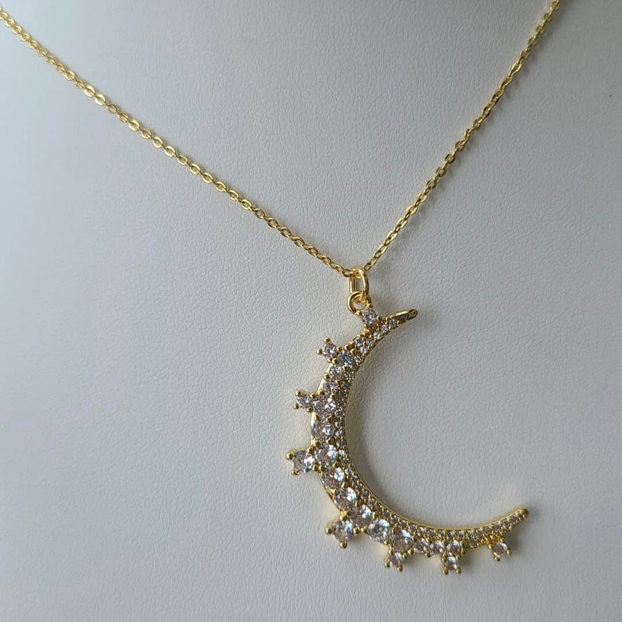 Moon Full Zirconium Necklace