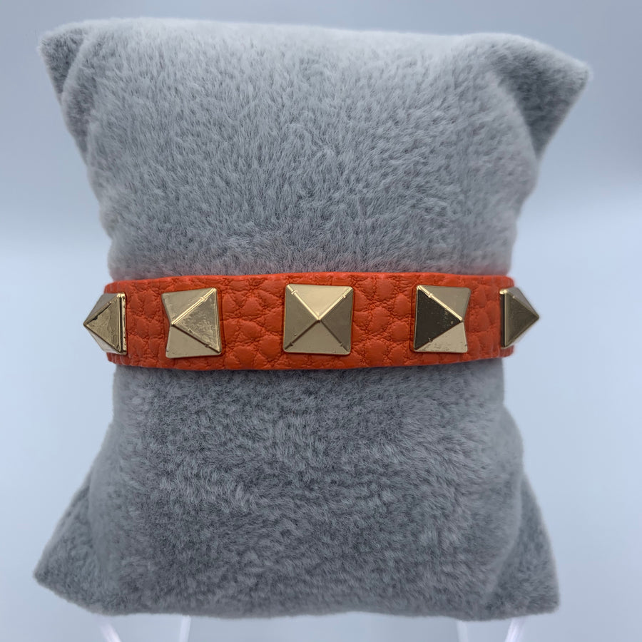 Leather Pyramids Bracelet