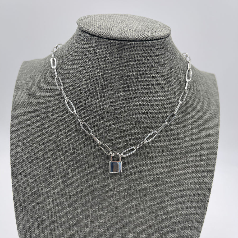 Silver Paper Clip Necklace