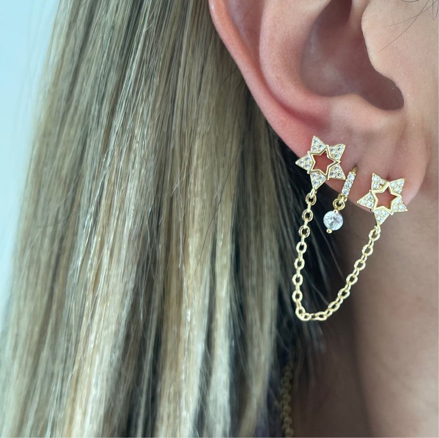 Double Star Earrings