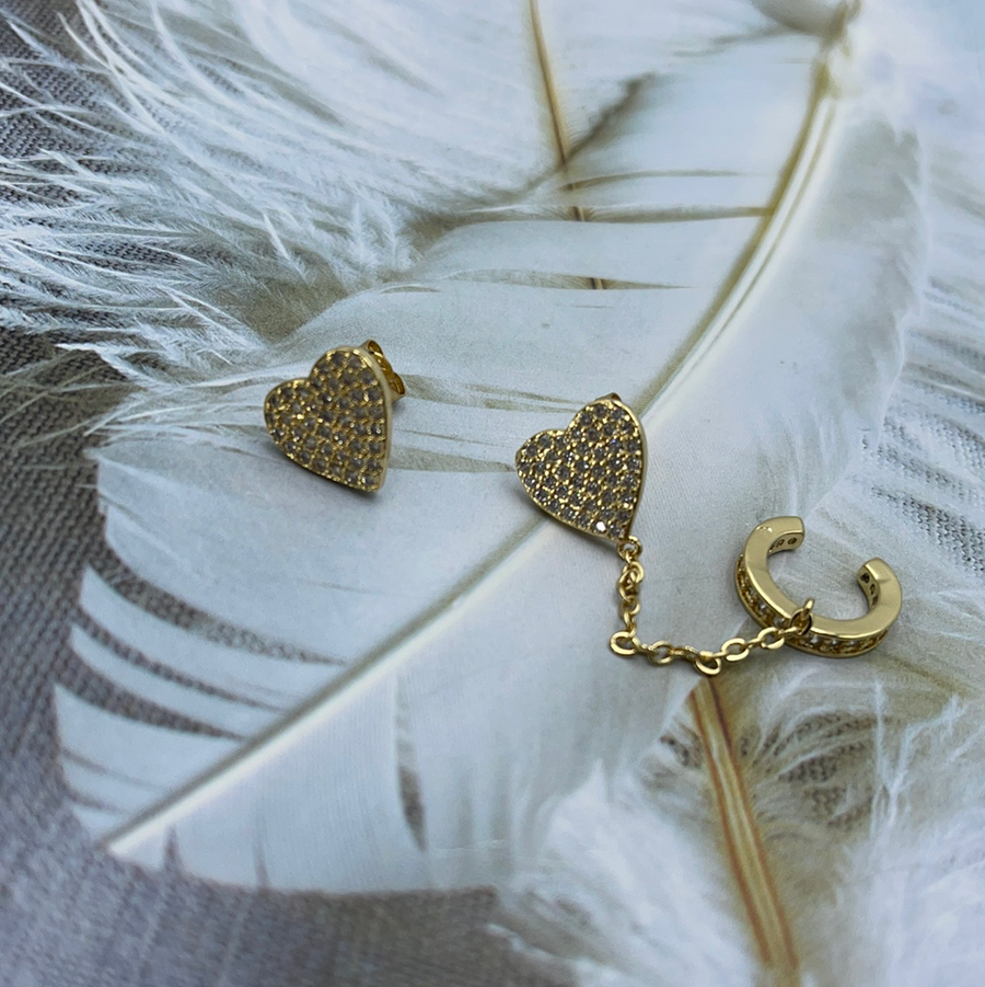 Heart Plus Earcuff Earrings