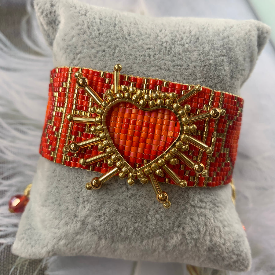 Big Heart Beaded Bracelet