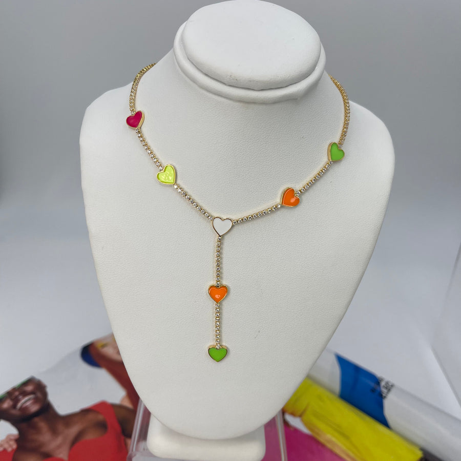 Summer Heart Crystal Necklace