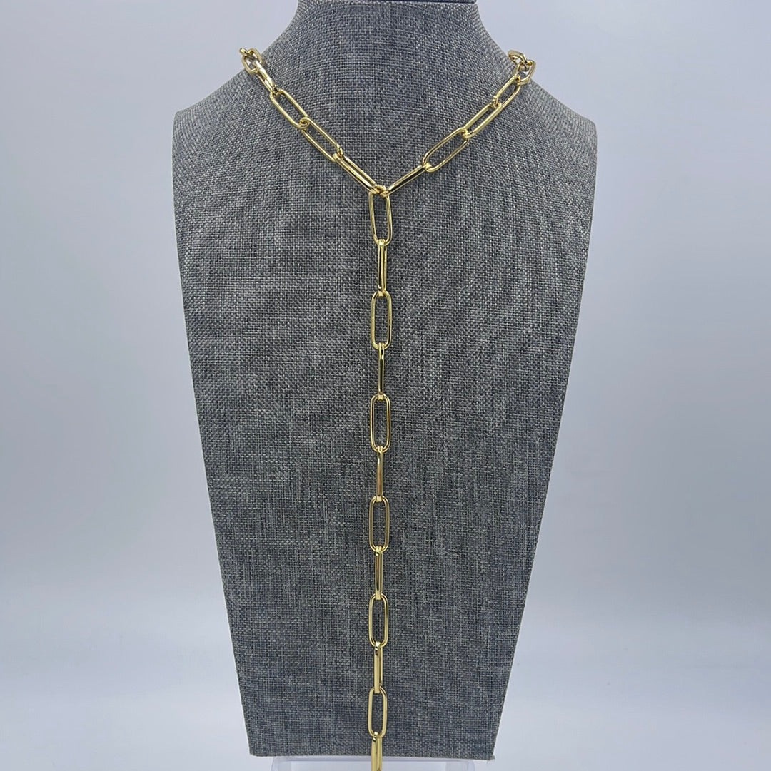 Paper clip Lariat Necklace