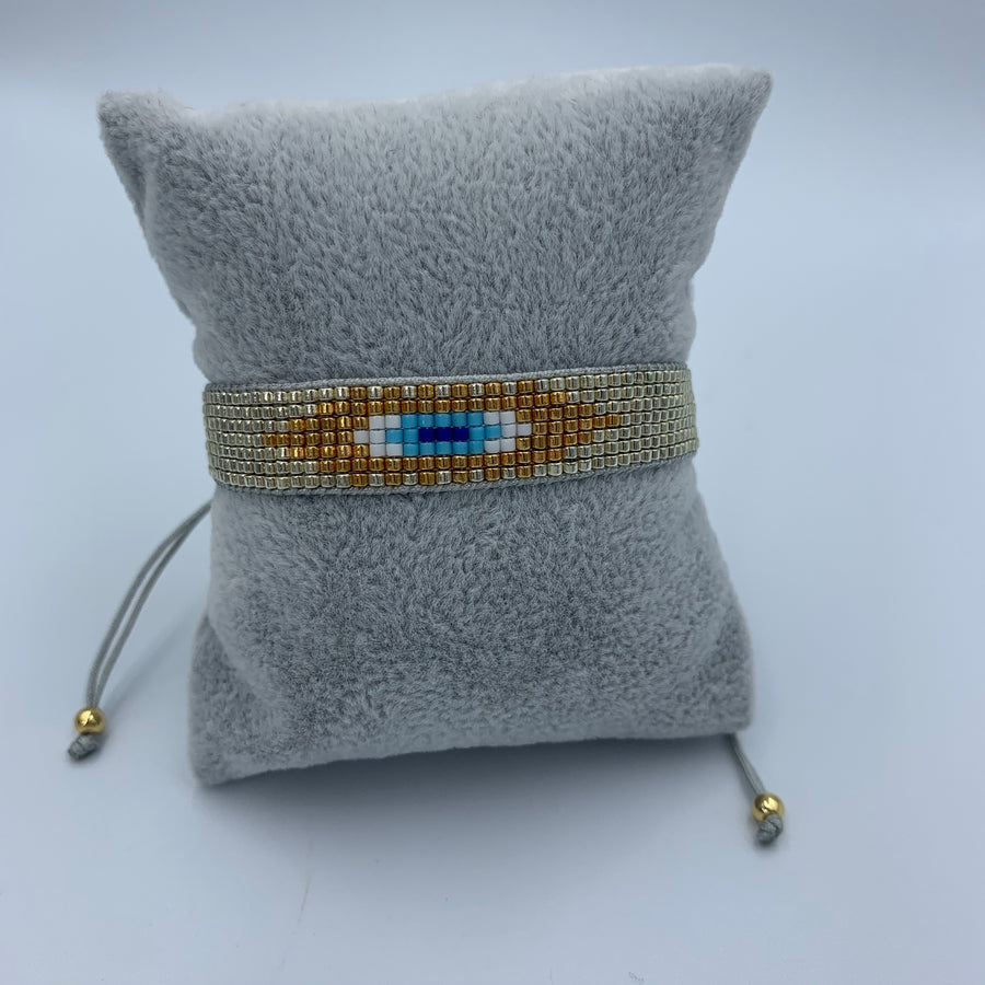 Thin Evil Eye Beaded Bracelet