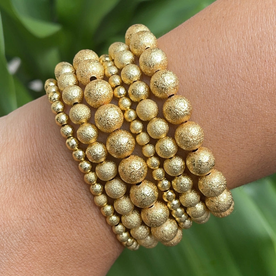 Texture Gold Ball Bracelet