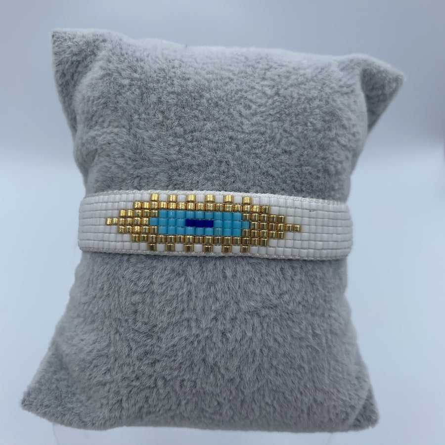 Thin Evil Eye Beaded Bracelet