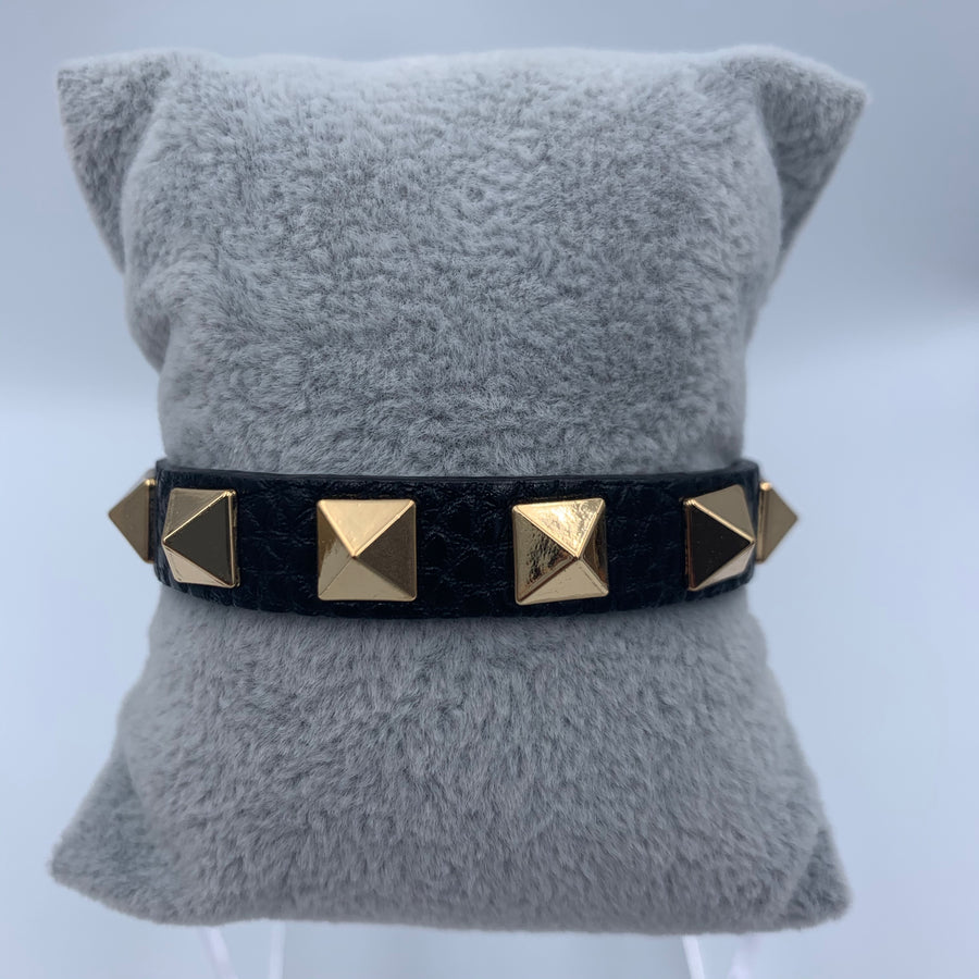 Leather Pyramids Bracelet