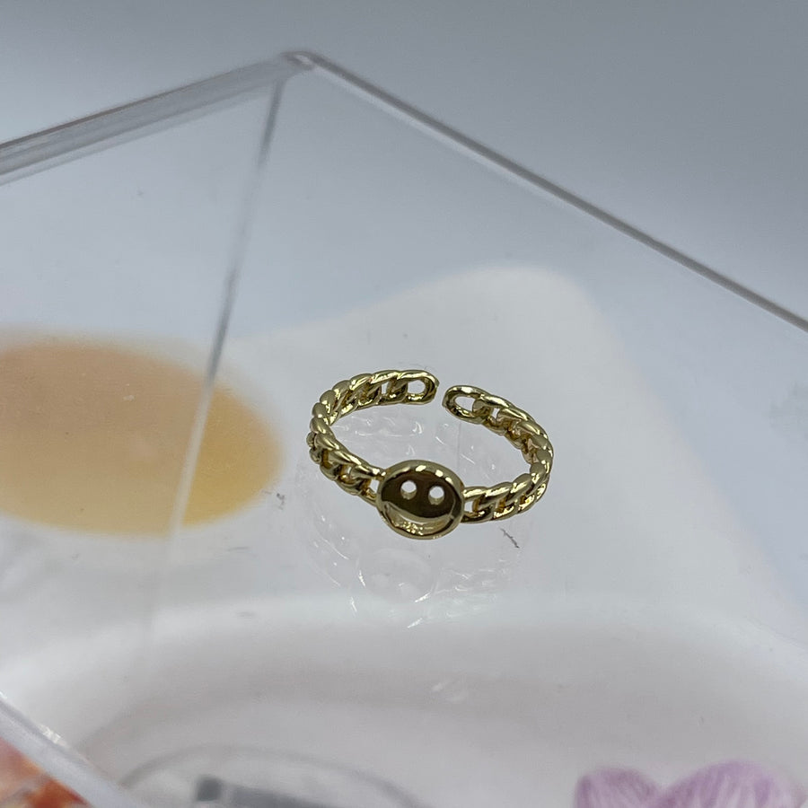 Smiley Face Link Ring