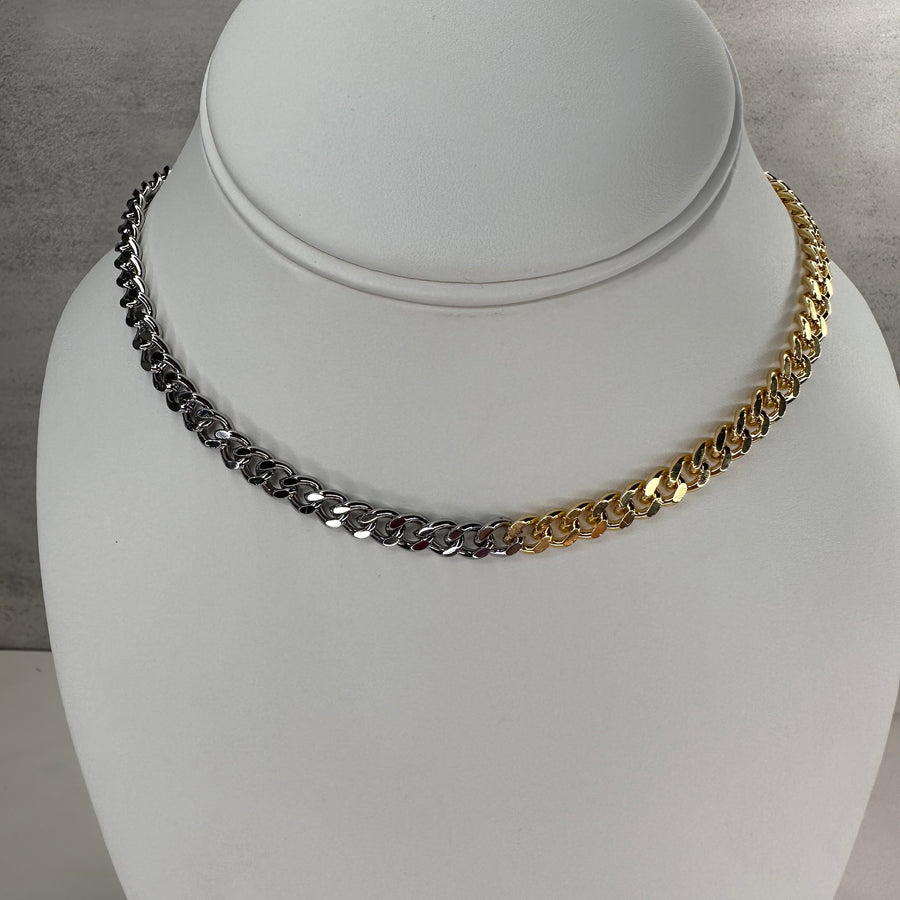 Cuban Chain Doble Tone Necklace