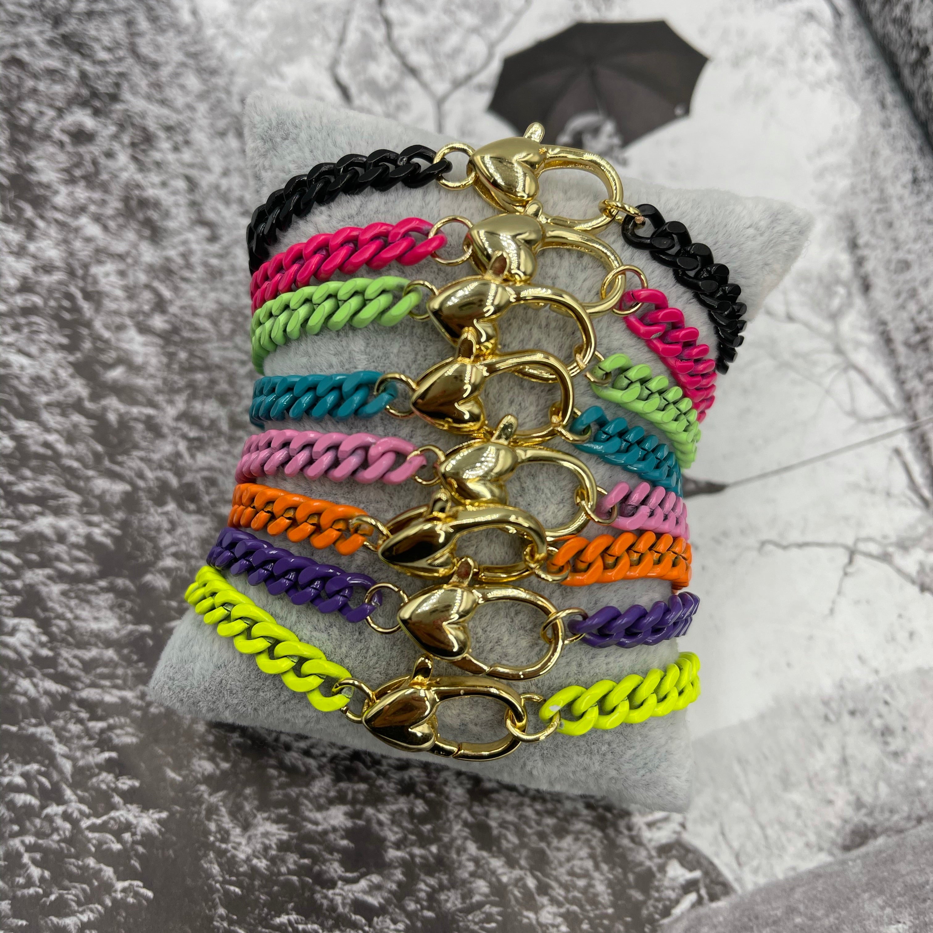 Cuban Color Heart Bracelet