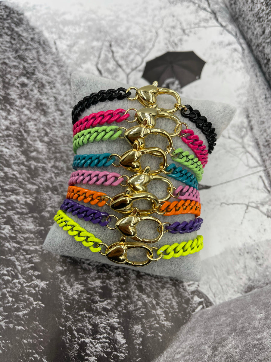 Cuban Color Heart Bracelet