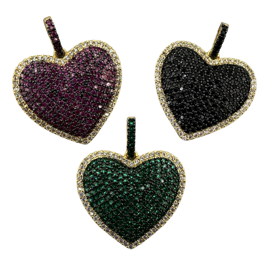 Heart Color Full Zirconium Charm