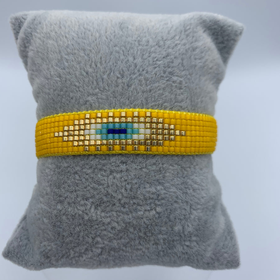 Thin Evil Eye Beaded Bracelet