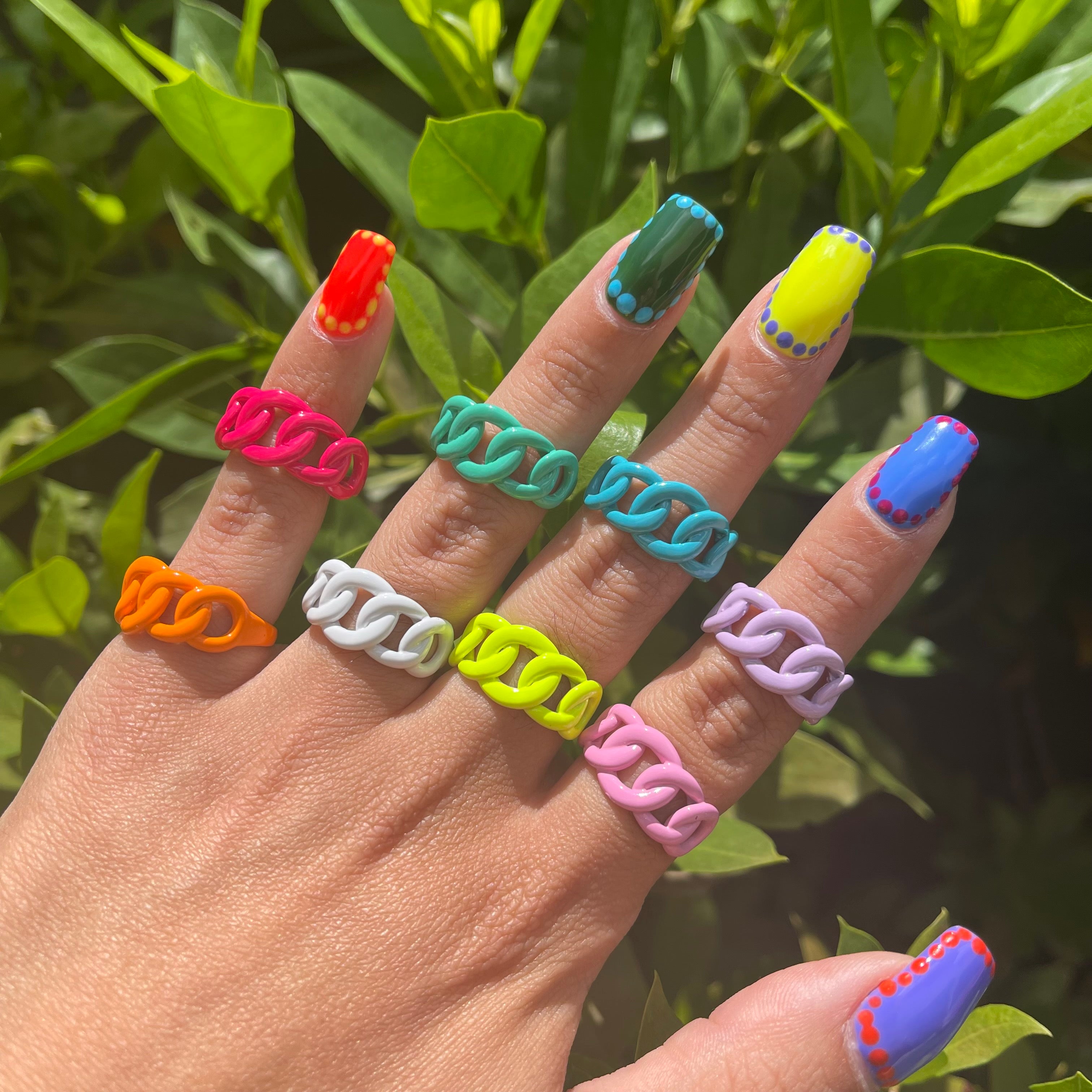 Summer Neon Chain Ring