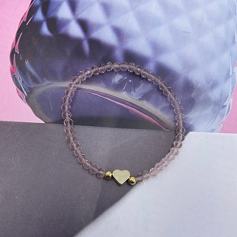 Crystal Heart Elastic Bracelet