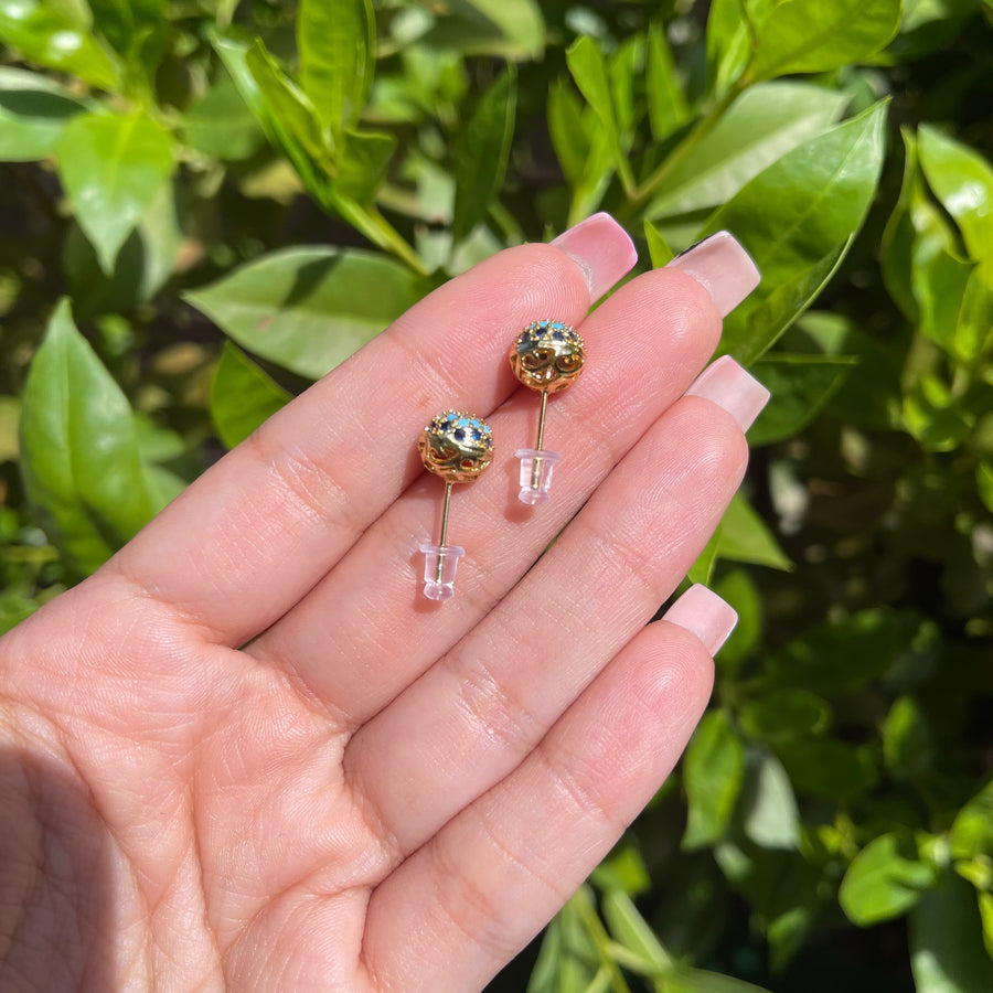 Crystal Turquoise Sphere Earrings es