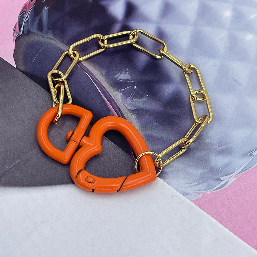 Chunky Lock Heart Bracelet