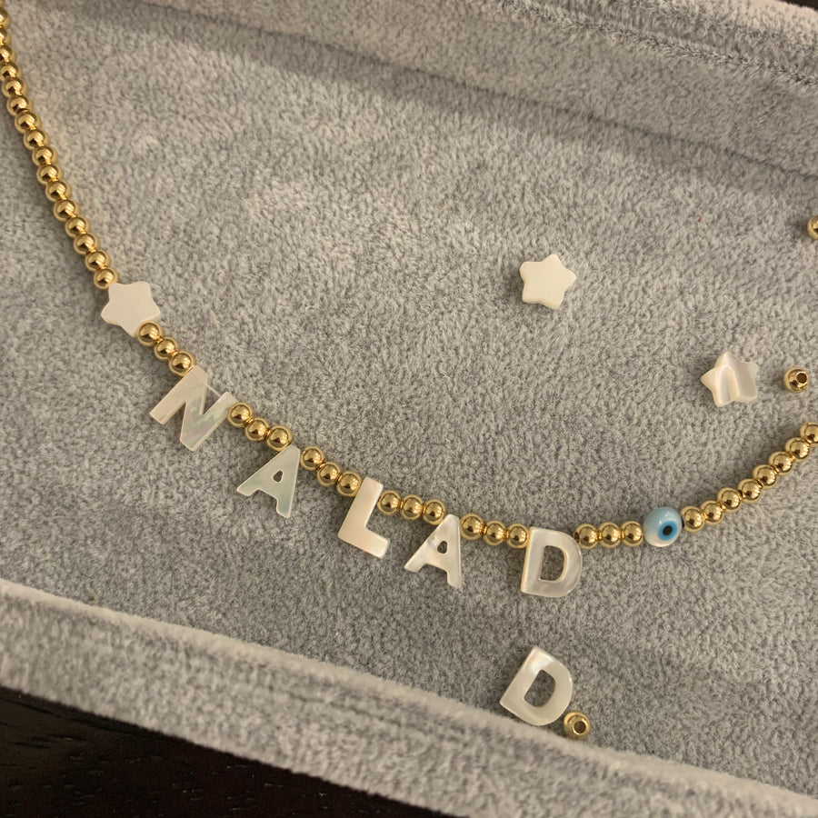 Custom Nacar Letters Necklace