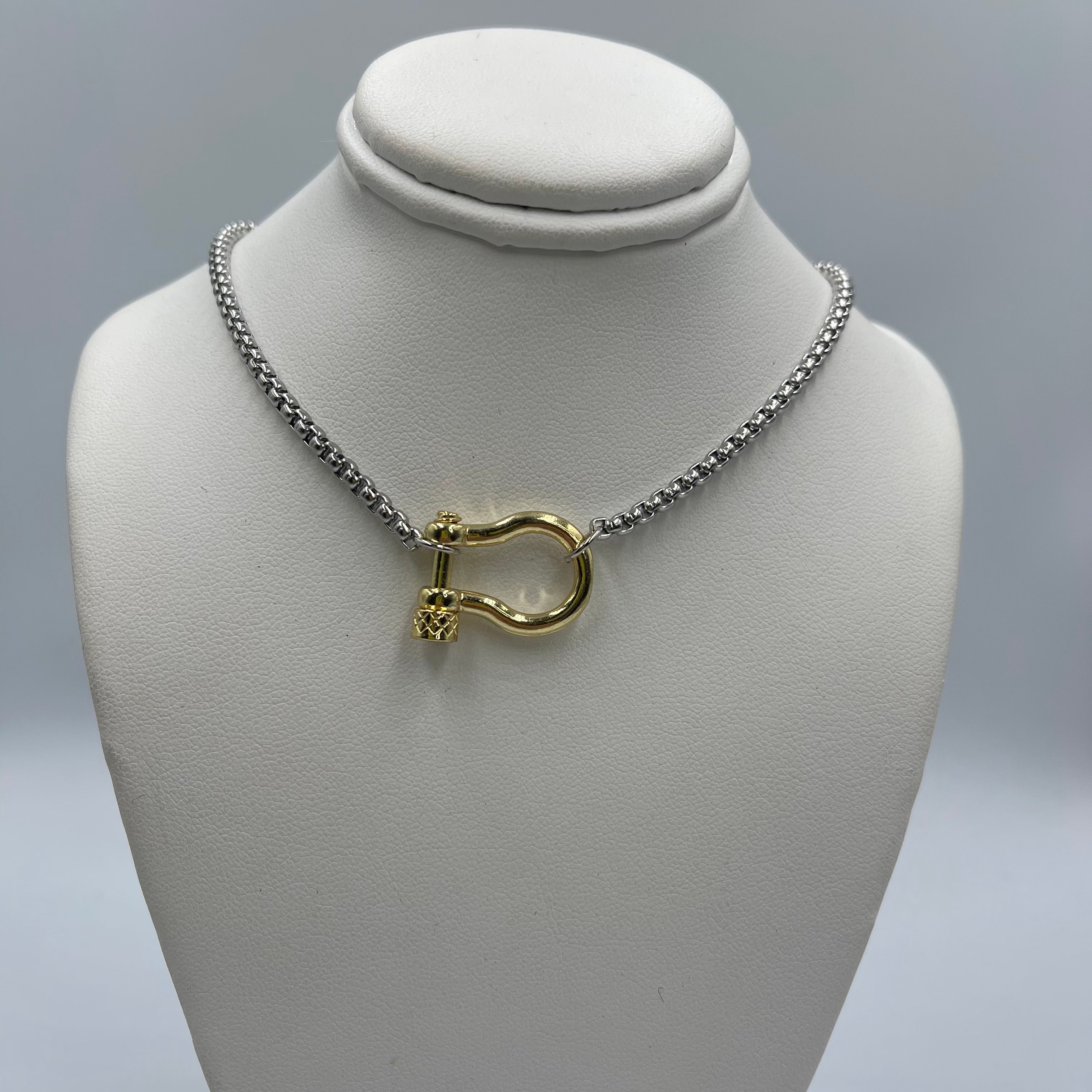 Two Tone Horseshoe Necklace