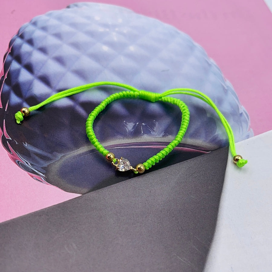 Neon Heart Crystal Bracelet