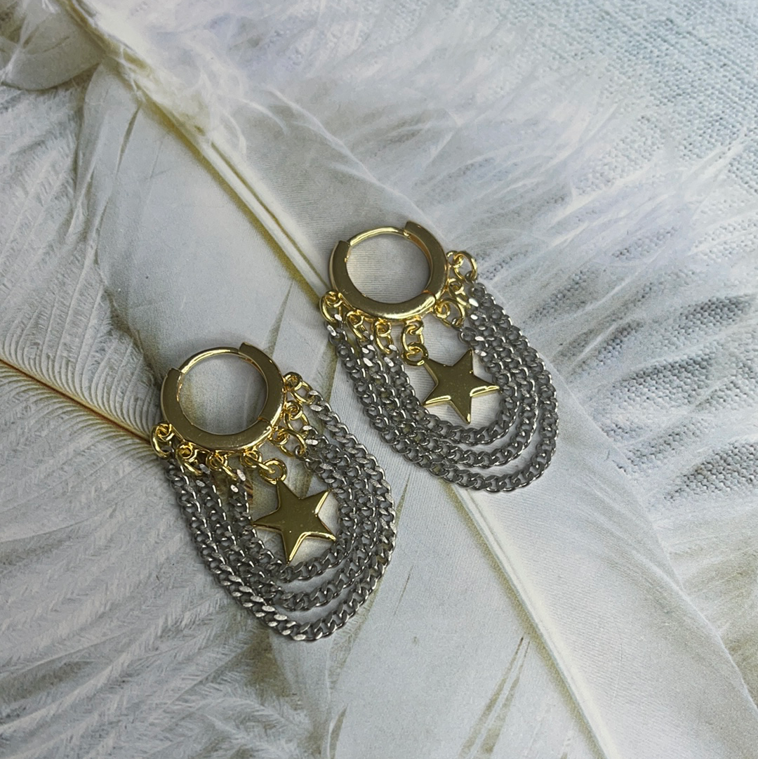 Silver and Gold Hoops