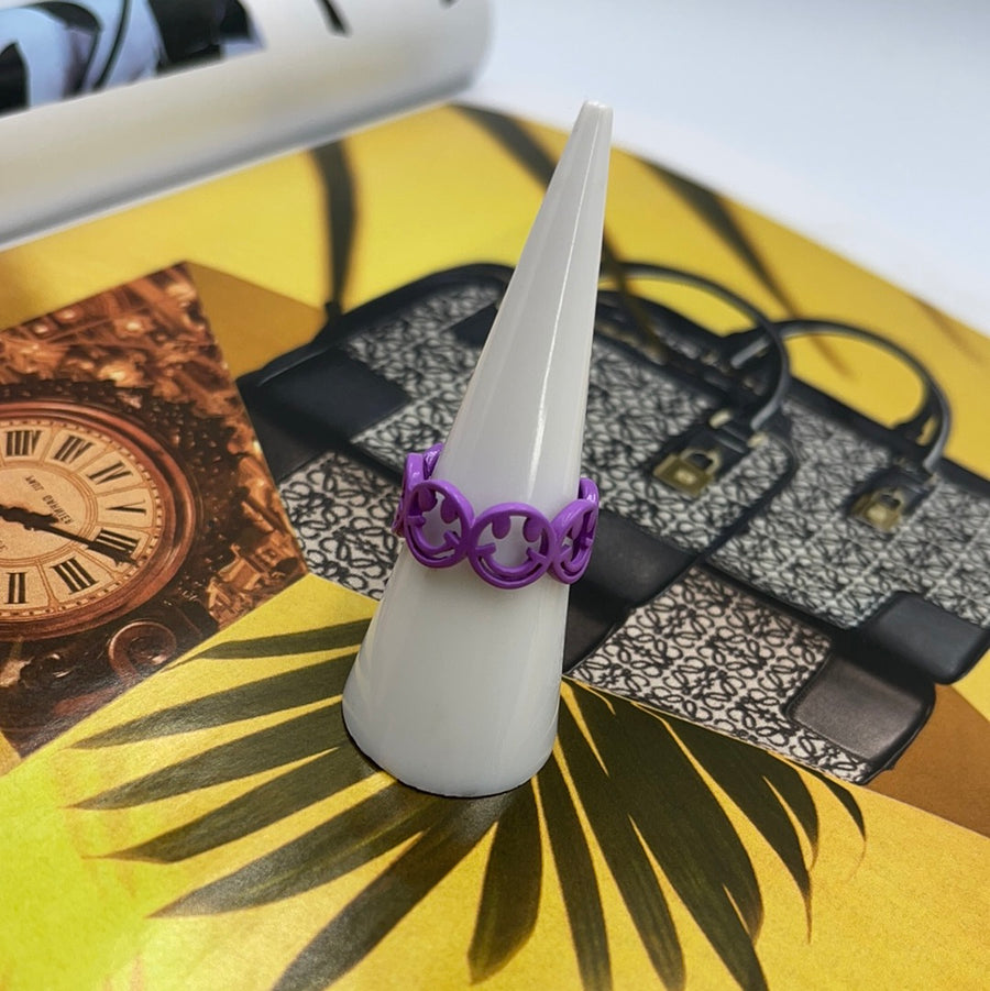 Smiley Face Enamel Ring