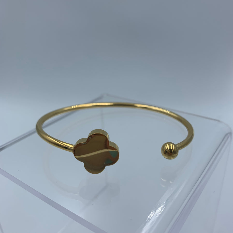 Bangle Bracelet with Shapes Gold