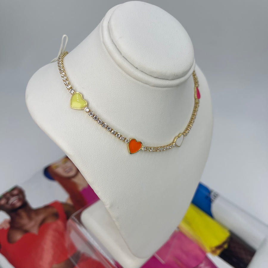 Summer Heart Crystal Necklace