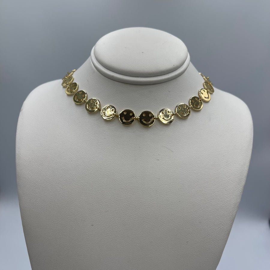 Smiley face Gold Necklace