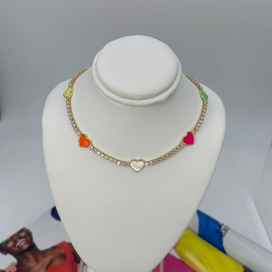 Summer Heart Crystal Necklace