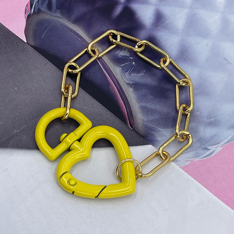 Chunky Lock Heart Bracelet