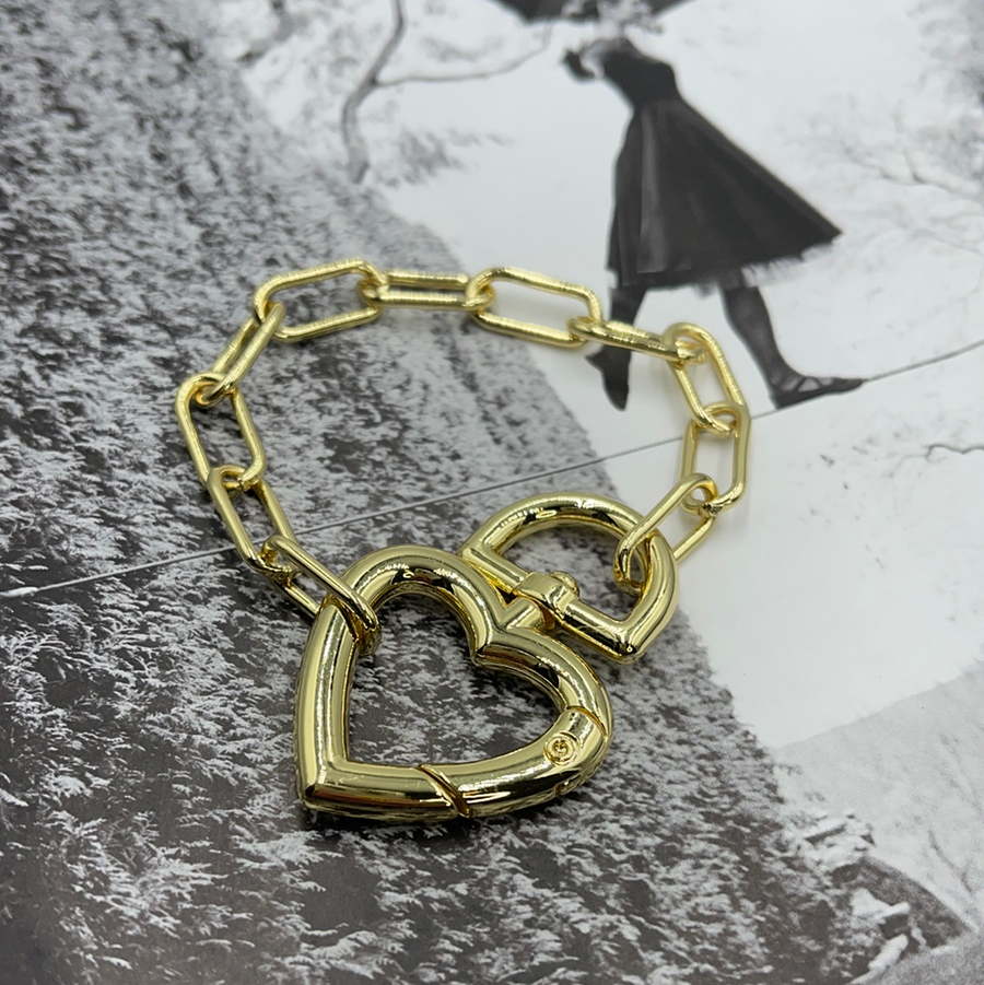 Chunky Lock Heart Bracelet